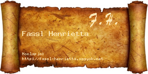 Fassl Henrietta névjegykártya